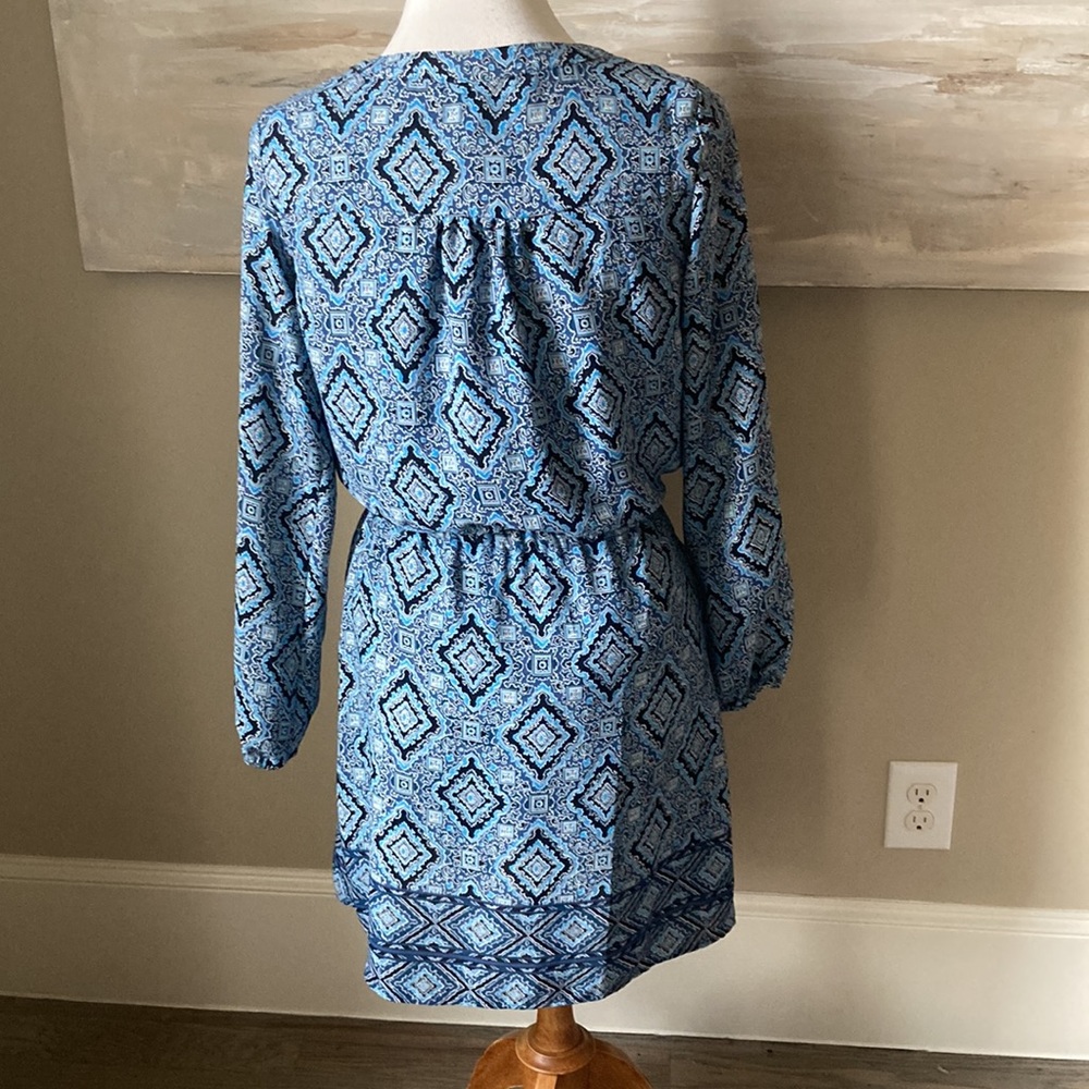 Gap Versatile Blue Patterned Dress With Drawstrin… - image 4